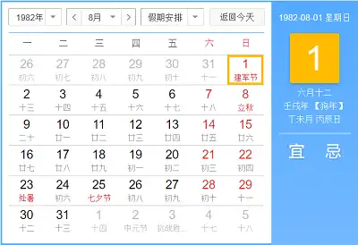 1982年8月出生的人是什麼命，好不好？